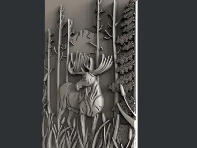 3d STL models for CNC router Moose 3D model