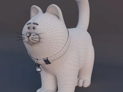Little Cute Cat Low-poly 3D model