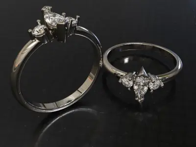 Engagement diamond ring Marquise ready for print 3D print model