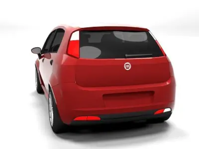 FIAT GRANDE PUNTO 5DR LOWPOLY Low-poly 3D model