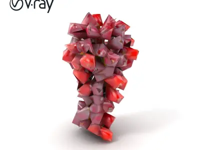 Realistic Red Grape Bunch 3D model pack Low-poly 3D model