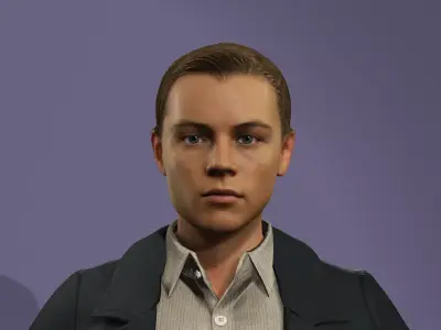 Realistic Male Leonardo DiCaprio Jack in Titanic meta human 3D model
