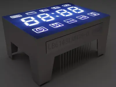 Illuminated Microwave 7 Segmented LED 3D model