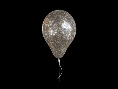 Balloons silver balloon hanging 3D model