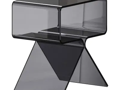 Acrylic Side Table - 3 Color Options 3D model