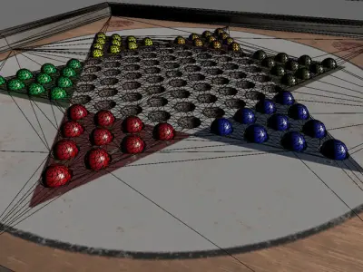 Chinese Checkers Low-poly 3D model
