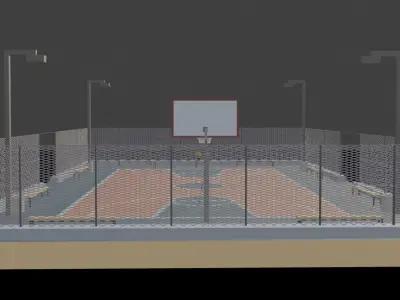 Basketball pole animated 3D model