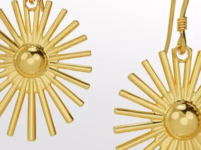 Sol Invictus Earrings - 3D print ready Free 3D print model Free 3D print model