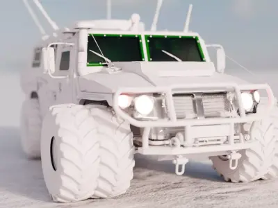 Armored Off-Road Tactical Vehicle Low-poly 3D model