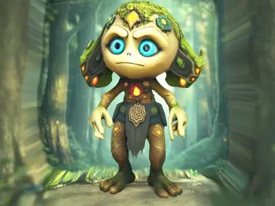 Mystical Forest Creature model pack Low-poly 3D model