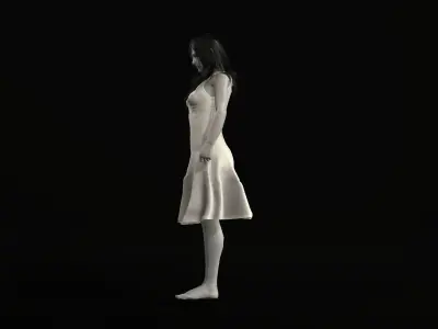 Horror Girl non rig Low-poly 3D model