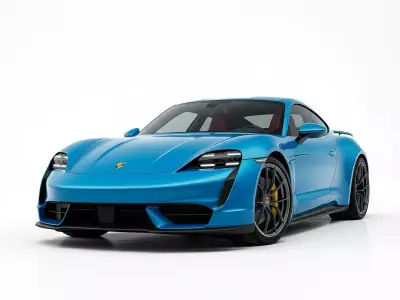 Porsche Taycan Electric Sports Car Low-poly 3D model