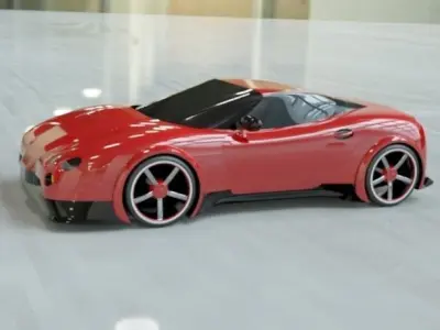 Red sports car concept 3D print model