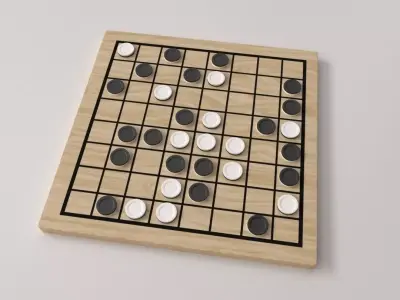 Reversi board game - go 3D model