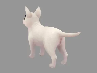 Cartoon pet puppy - BullTerrier - baby dog Low-poly 3D model