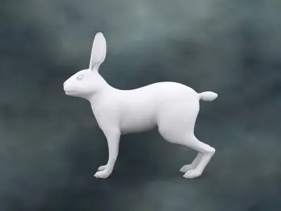 RABT-002 Rigged Rabbit Low-poly 3D model