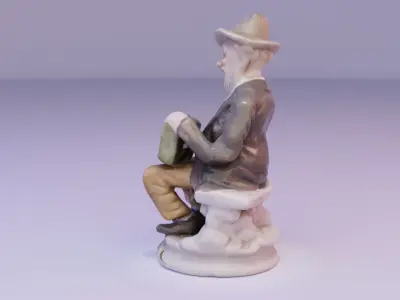 Old man statue high-poly 3D model