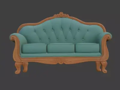 Cartoon style sofa set 3D model buy