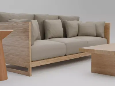 Japandi Style Living Room Collection 3D model