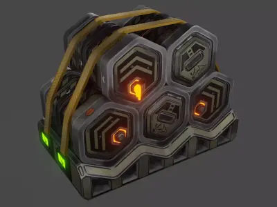 Sci-fi barrel Low-poly 3D model buy