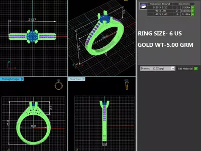 Classic Channel Set Solitaire Ring CAD Design Luxury Model 3D print model
