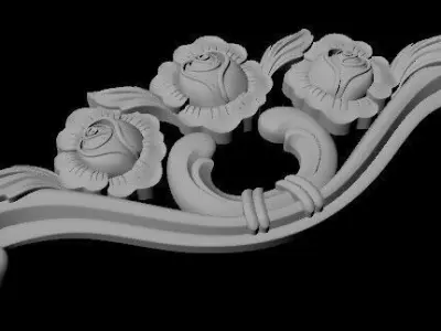 Central decor ornament for furniture 3D model 541