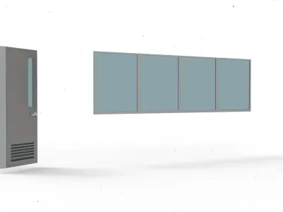 door window glass 3 3D model