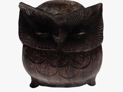 Figurine Owl wood 3D model