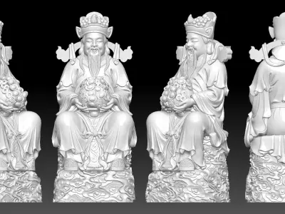 god of wealth  3D print model
