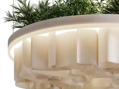 Decorative ceiling Wave Circle pot plant light hanging 35 3D model