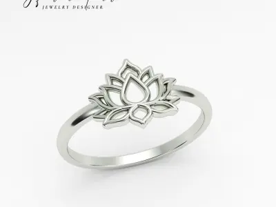 Anel Flor de Lotus A1063 3D print model