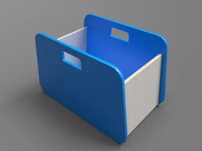 BacUp1Box Blue Low-poly 3D model