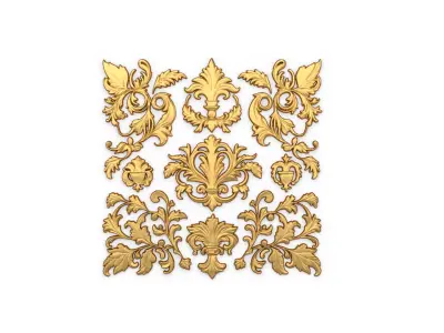 Classic carved decor ornament 419 3D model