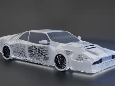 Sportscar retro vintage 80s 3D model