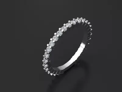 ring with diamond 3D print model