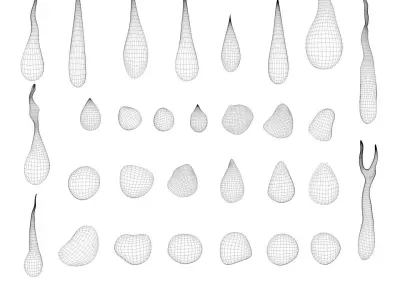  droplets bundle - patch of water drops 3D model