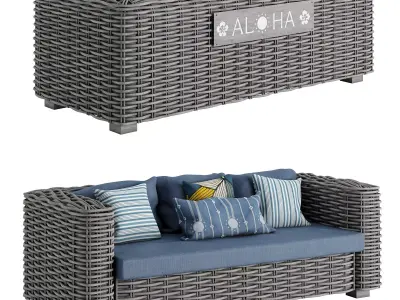 Attitude sofa island Low-poly 3D model