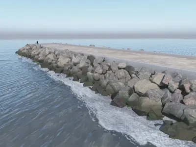 Breakwater 3D -A- Stones 3D model