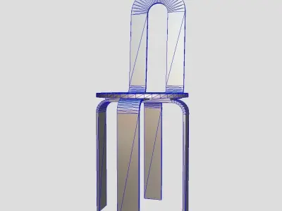 Chair 3 made of wood Low-poly 3D model