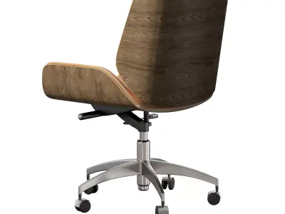 Kafedra ofis TopChairs Crown Brown Low-poly 3D model