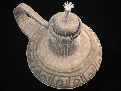 Old Oil Lamp Low-poly 3D model