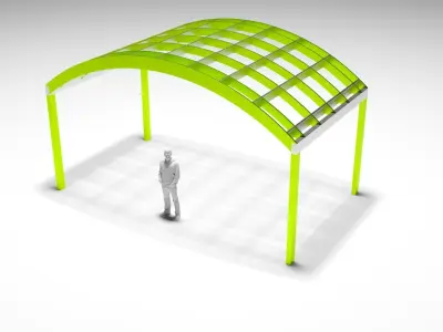 Arched Interlocking Structure Architectural Stand Alone  3D model