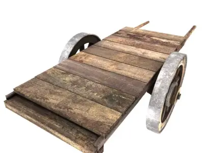 Cart A old wooden 3D model