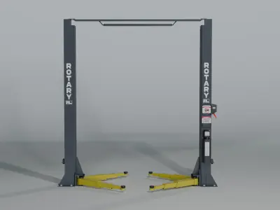 Low Poly Two Post Car Lift for Automotive Garage Low-poly 3D model