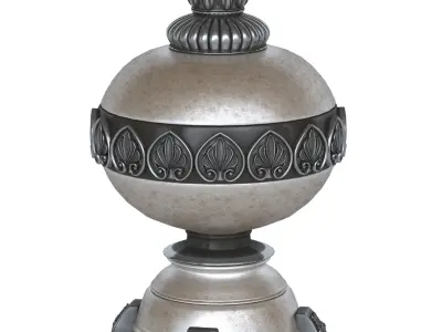 Decorative set 2 ornate vase - previews 3D model