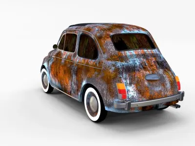 Rusty FIat 500 Nuova rev 3D model