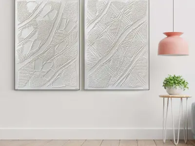 Plaster Two Photo Frame 180 Low-poly 3D model