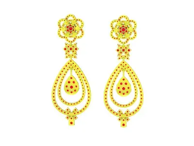 5833 luxury diamond earrings  3D print model