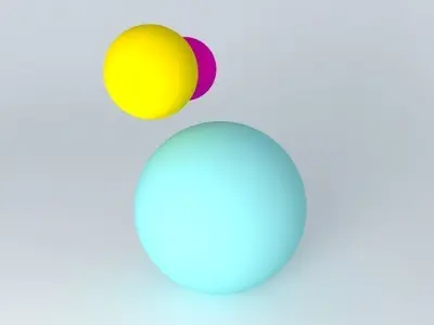 Trisphere three colorful spheres Free 3D model