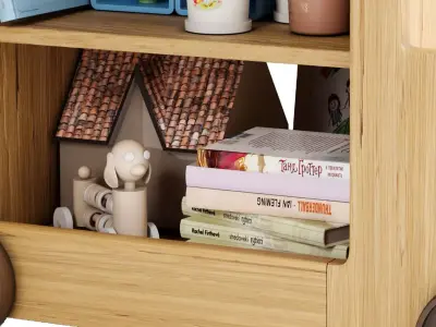 Children car with toys and books 3D model